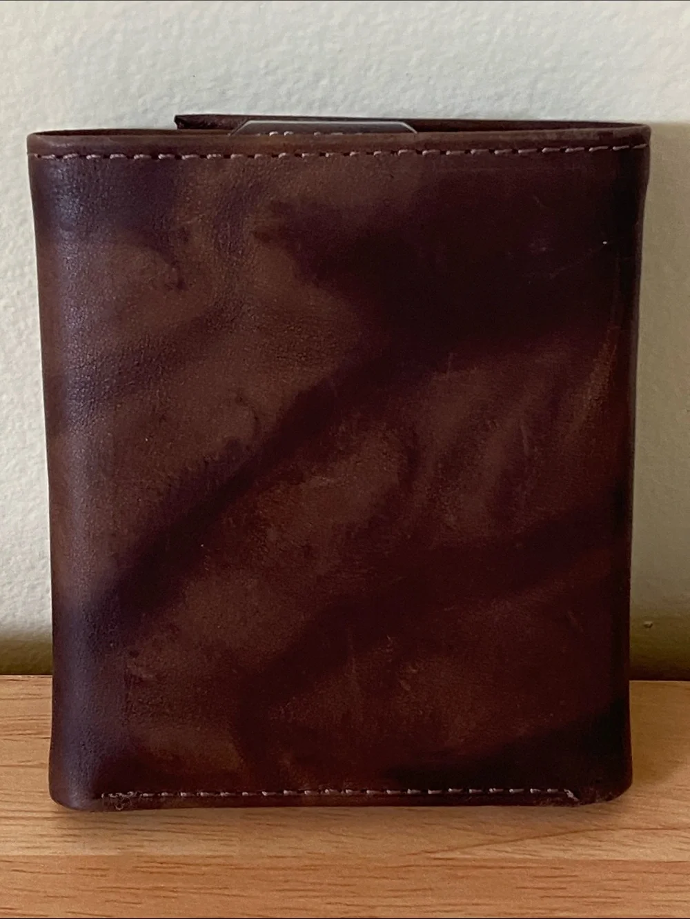 Brown Leather Men's Trifold Wallet New